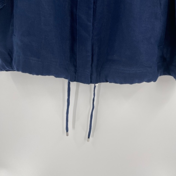 Chico's Womens Drawstring Hem 3/4 Sleeve Linen Jacket Lightweigh Blue Size 16/18 - Picture 3 of 10